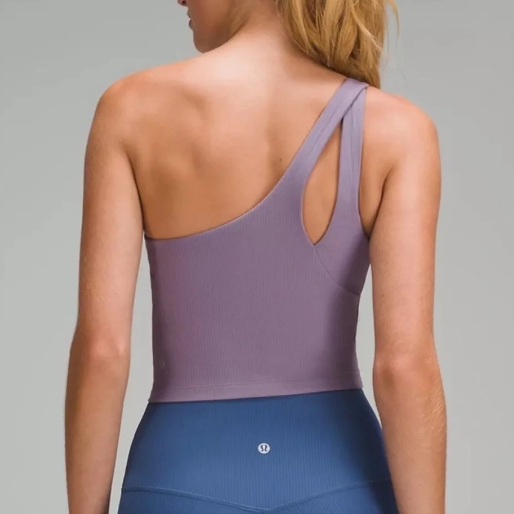 LULULEMON Ribbed Nulu Asymmetrical Yoga Tank Top | Purple Ash | Size 6